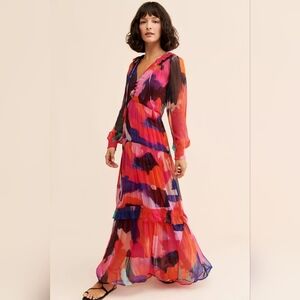 Anthropologie The Marais Printed Tiered Maxi Dress